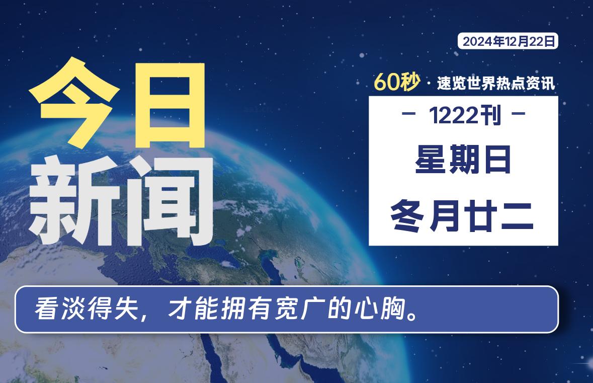 12月22日，星期日, 每天60秒读懂全世界！-kim资源分享站