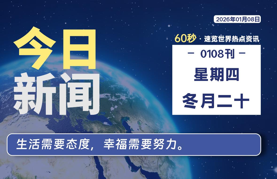 01月08日，星期四, 每天60秒读懂全世界！-kim资源分享站